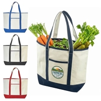 22" x 16" x 6" cotton canvas boat tote with color... from ASI 37980 Bagworld