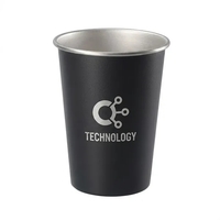 12oz seamless stainless steel camping cup with stackable design and custom......