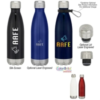 16 Oz. Swiggy Stainless Steel Bottle. Screw On, Spill-Resistant Lid. Wide......
