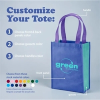 Color combination non-woven mini tote with 18" reinforced handles.... from...