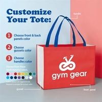 Color combination non-woven shopping tote with 22" reinforced handles.......