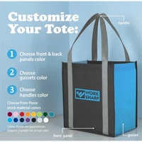 Color combination non-woven grocery tote with 22" reinforced handles.... from...