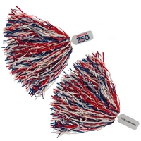 Solid handle poms with a red and royal blue 250th Anniversary... from ASI...