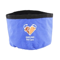 Compact 6" Folding Pet Travel Bowl, polyester Oxford, full-color imprint...