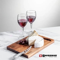 The Swissmar Acacia Board & 2 Wine Set embraces the art... from ASI 84592 St...