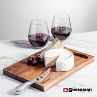 The Swissmar Acacia Board & 2 Stemless Wine Set brings together... from ASI...