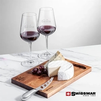The Swissmar Acacia Board & 2 Wine Set embraces the art... from ASI 84592 St...