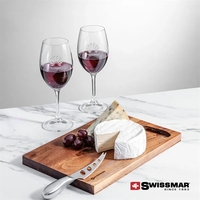 The Swissmar Acacia Board & 2 Wine Set embraces the art... from ASI 84592 St...