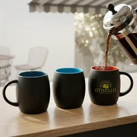 Black matte finish ceramic mug with contrasting color interior.... from ASI...