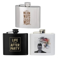 3 3/4" x 4" stainless steel hip flask with a 5... from ASI 57655 STOPNGO Line