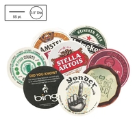 Medium weight 3.5" circle shape coaster made of natural-colored, high-density...