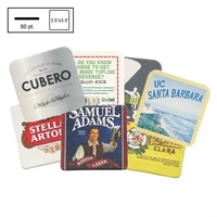 3.5" square shape coaster made of natural-colored, high-density disposable...