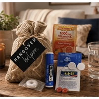 Hangover Emergency Kit packaged in jute bag... from ASI 89971 Stuff A Mug
