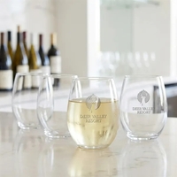 Stemless white wine drinking glass, 17 oz. Gift box and paper... from ASI...