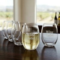 Stemless white wine drinking glass, 21 oz. Gift box and paper... from ASI...