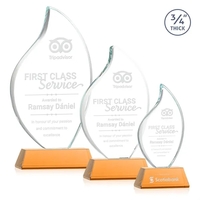 3/4" thick Starfire Crystal Flame with rounded edges and mounted on... from...