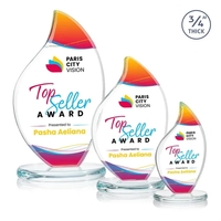 Odessy Flame VividPrint™ Award is a 3/4" thick Starfire Crystal Flame... from...