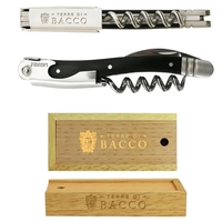 Waiter's corkscrew set that features a stainless steel worm and black... from...