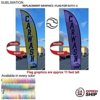 24Hr Express - Replacement flag for 13' medium feather flag kit,... from ASI...