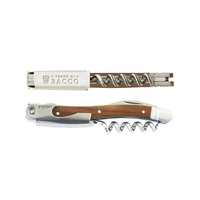 Waiter's corkscrew that features a stainless steel worm and walnut-inserted...
