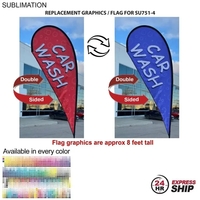 24Hr Express - Replacement flag for 12' medium tear drop flag... from ASI...