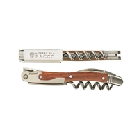 Waiter's corkscrew that features a stainless steel worm and rosewood-inserted...