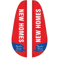3' x 12' Custom Double Sided Feather Flag - Knitted Polyester... from ASI...