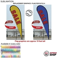 24Hr Express - Replacement flag for 13.5' large tear drop flag... from ASI...