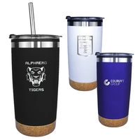 Halcyon® 20 oz. Cork Bottom Tumbler with Stainless Straw/Fl... from ASI 30270...