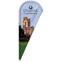 3' x 8' Single Reverse custom teardrop flag, made of knitted... from ASI...