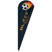 3' x 10' Single Reverse custom teardrop flag, made of knitted... from ASI...