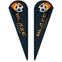3' x 10' Custom Double Sided teardrop flag, made of knitted... from ASI 80228...