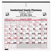 11" x 11 1/8" two sided Almanac calendar printed in black.... from ASI 50873...