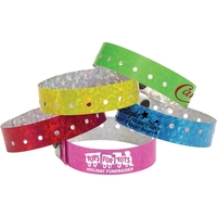Glitter wristband with colorful holographic design.... from ASI 54100 Fields...