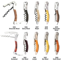 Handcrafted two-lever corkscrew with wood handle and leather pouch... from...