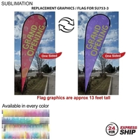 24Hr Express Ship- Replacement flag for 16' x-large tear drop flag... from...