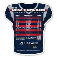 Football themed schedule magnet with four color process imprint.... from ASI...
