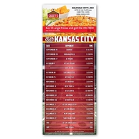 3 1/2" x 8 1/2" football themed, dual-schedule magnet with four... from ASI...