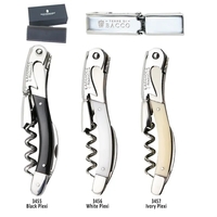 Handcrafted two-lever corkscrew with Plexi translucent thermoplastic handle...