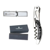 Handcrafted two-lever corkscrew with a black with lines Plexi translucent...