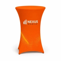 Full-color round stretch cover with reinforced foot pockets and double-hem...