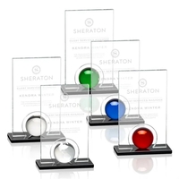 A gleaming crystal orb is mounted to our black optical crystal... from ASI...