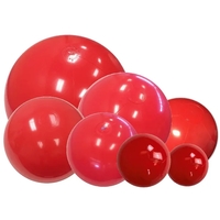 Inflatable Solid Red Beach Balls, Measured Deflated. Sizes...
