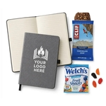 Notebook with Healthy Snacks for Trade Show Welcome Bag