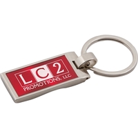 Metal key tag with a colored background framed by silver with... from ASI...