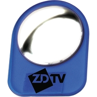 Computer monitor mirror in translucent blue with self-adhesive tape to...