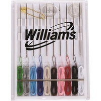 Sew-Quick sewing kit with ten pre-threaded needles, a safety pin and... from...