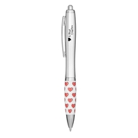 Heart click pen with a retractable barrel and metallic accents.... from ASI...