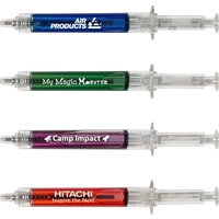 Plastic pen measuring 5" with a clear body in the shape... from ASI 54100...