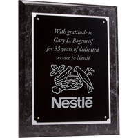 Wood plaque with black marble finish.... from ASI 54100 Fields Manufacturing...